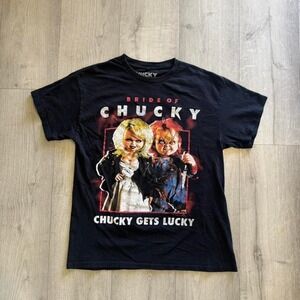 Bride of Chucky horror movie graphic tee goth grunge y2k black baby tee M